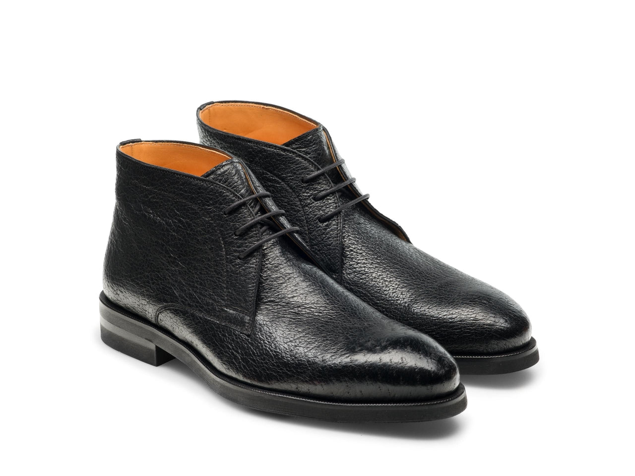 CHUKKA BOOTS | BLACK MILLED LEATHER