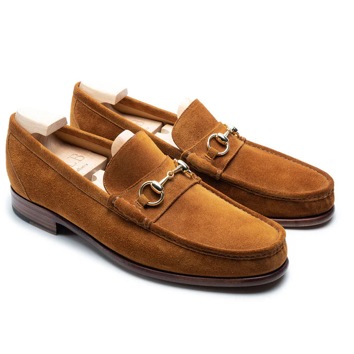 KINOWA | TAN SUEDE HORSEBIT LOAFERS
