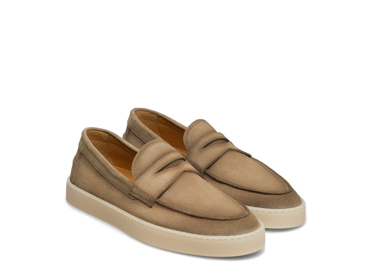LEO | TAN SUEDE CUP SOLE COMFORTABLE LOAFERS