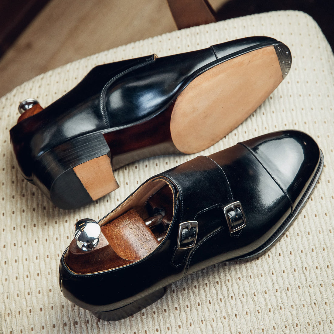 BLACK DOUBLE MONK METAL TOE | PATINA FINISH