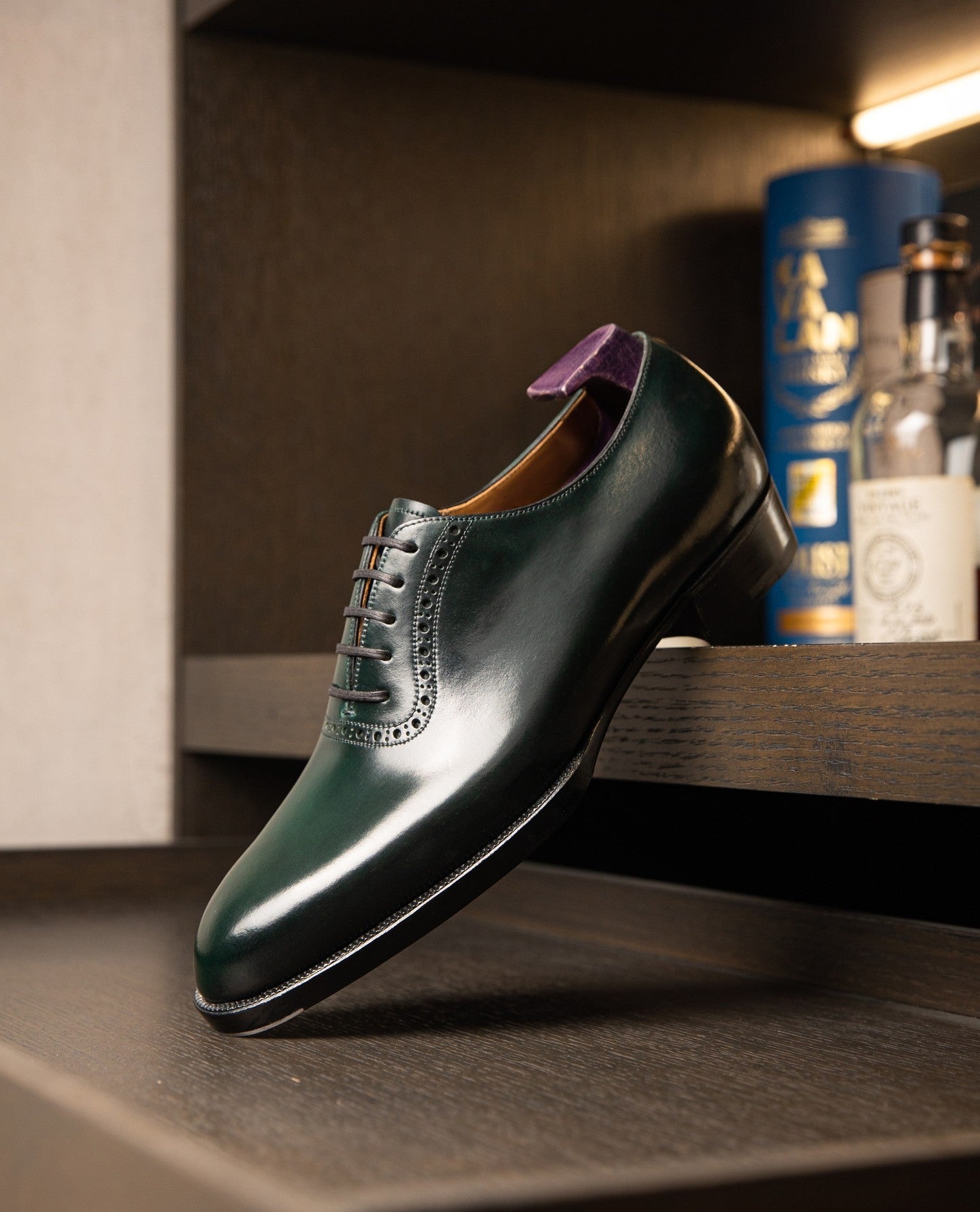 Olive Patina leather Brogues
