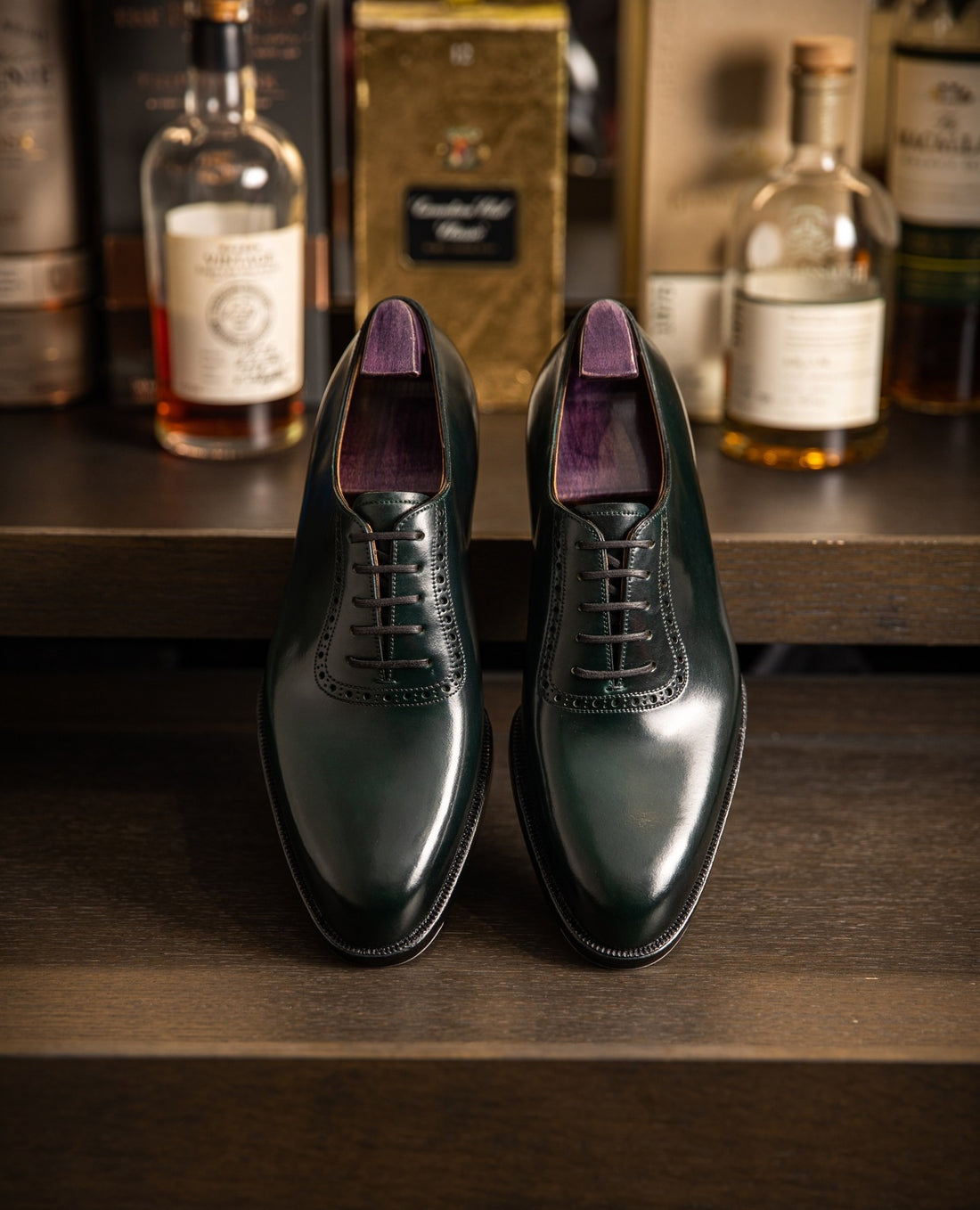Olive Patina leather Brogues