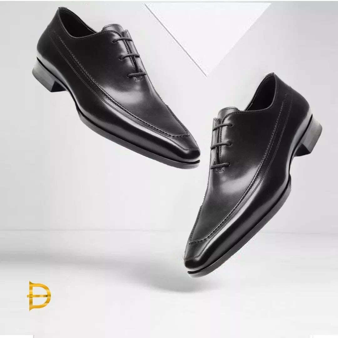 ALBERT | BLACK CURVED SOLE LACE UPS