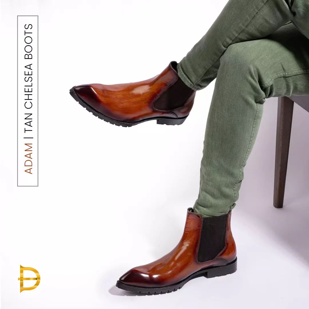 ADAM TAN CHELSEA BOOTS Elba Dorata