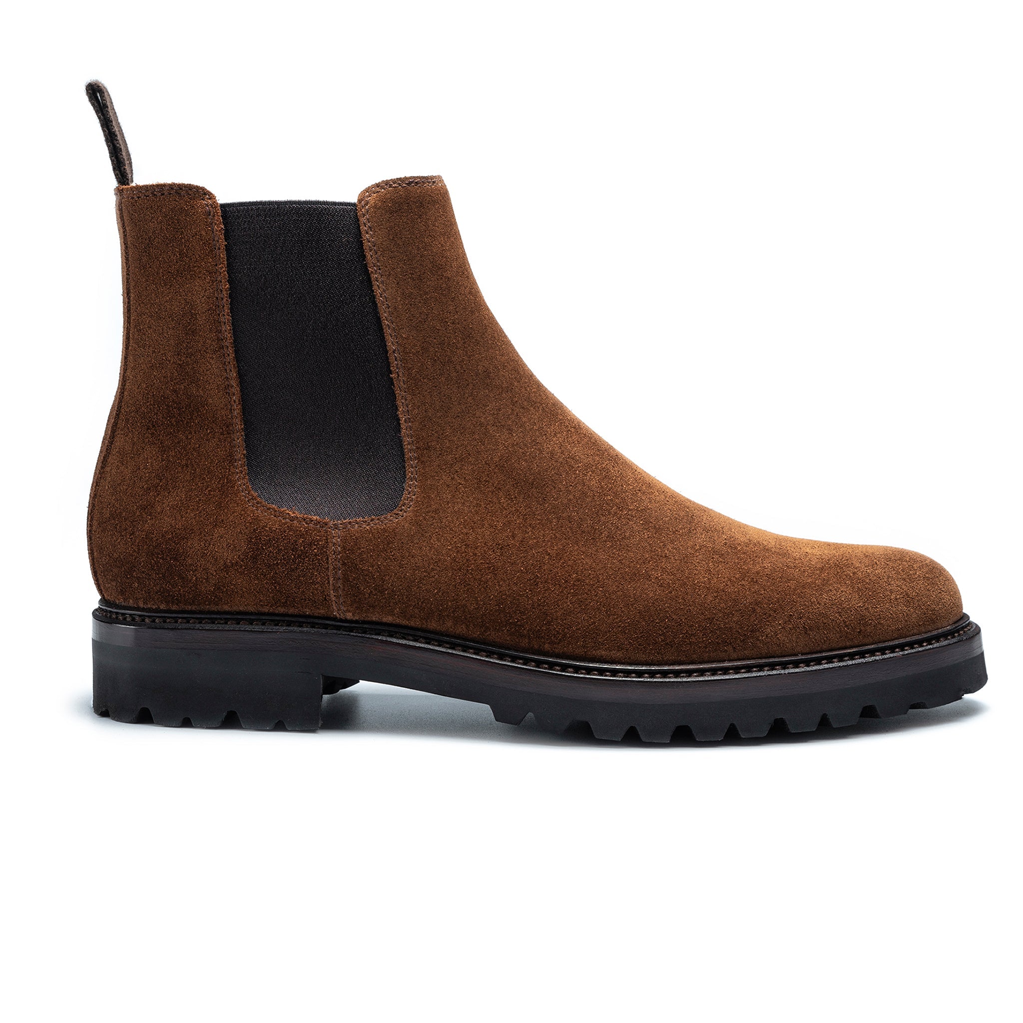 COMFORTABLE | TAN SUEDE CHUNKY CHELSEA BOOTS