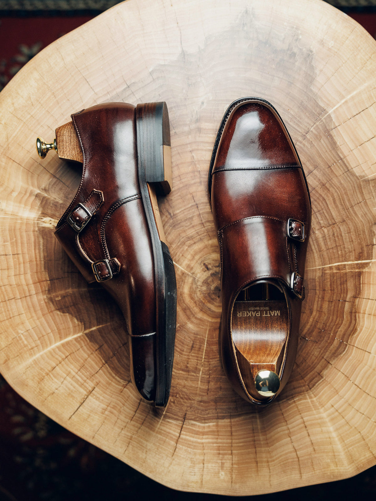 ED117 | BROWN CAP TOE DOUBLE MONK