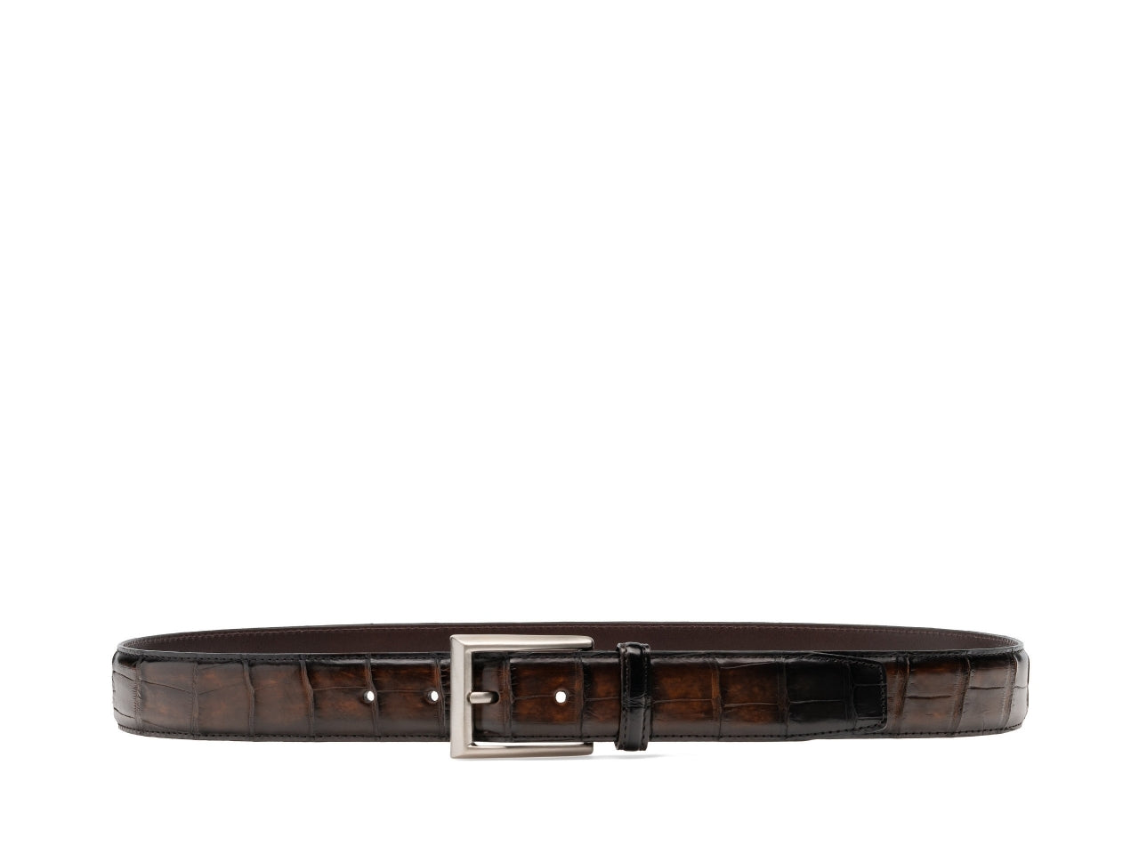 CROCO PRINT | BROWN LEATHER BELT