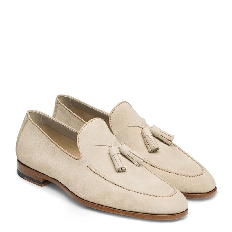 JERRY | CREAM SUEDE LOAFERS
