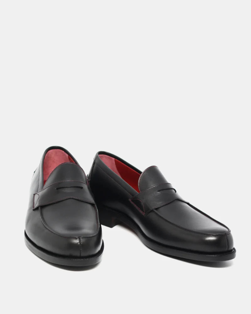 BLACK LEATHER PENNY LOAFER