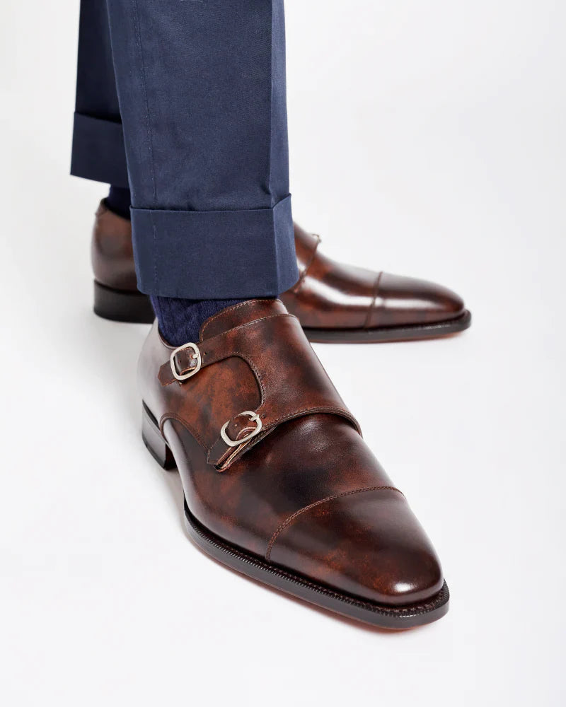 BROWN LEATHER DOUBLE MONKSTRAPS | THE OFFICE WEAR COLLECTION