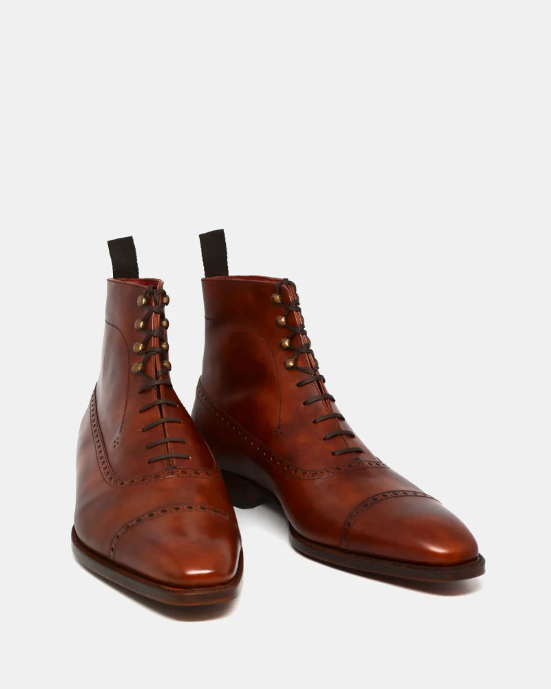COGNAC BROGUE BOOTS | THE OFFICE WEAR COLLECTION
