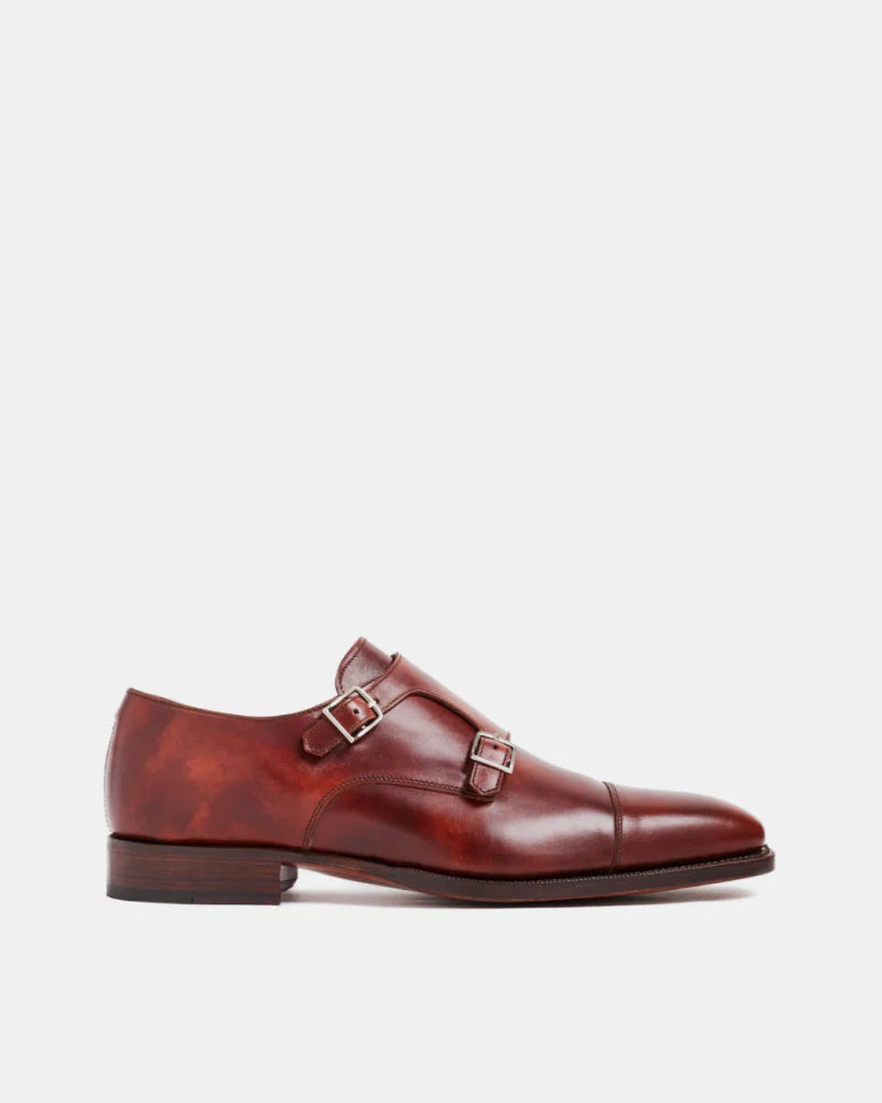 TAN LEATHER DOUBLE MONKSTRAPS | THE OFFICE WEAR COLLECTION