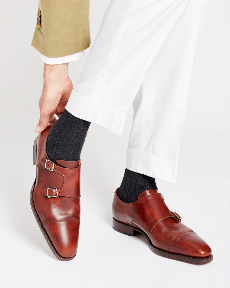 TAN LEATHER DOUBLE MONKSTRAPS | THE OFFICE WEAR COLLECTION