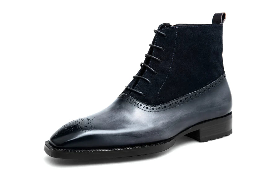 LIMITED EDITION | GREY BOOTS WITH SUEDE & ZIP DETAIL