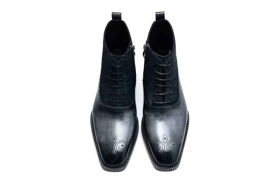 LIMITED EDITION | GREY BOOTS WITH SUEDE & ZIP DETAIL