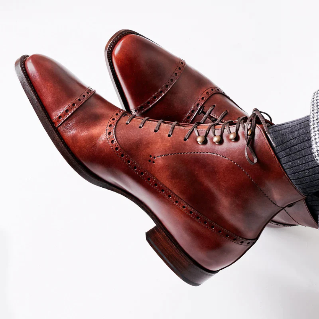 COGNAC BROGUE BOOTS | THE OFFICE WEAR COLLECTION