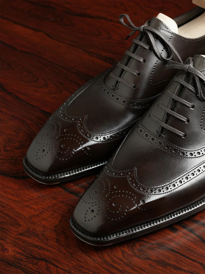 BLAKE | BROWN BROGUE LACEUPS WITH TOE SHINE