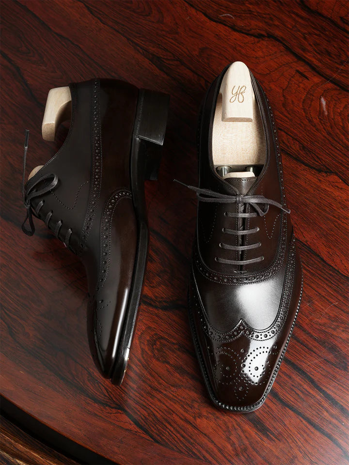 BLAKE | BROWN BROGUE LACEUPS WITH TOE SHINE