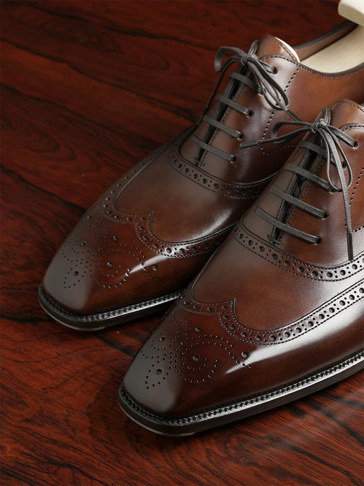 BLAKE | TAN BROGUE LACEUPS WITH TOE SHINE