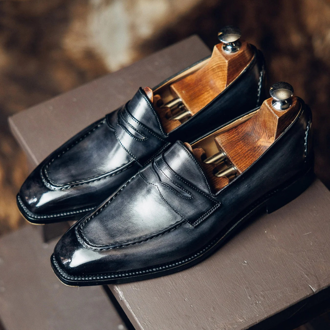 PENNY LOAFERS GREY | PATINA FINISH