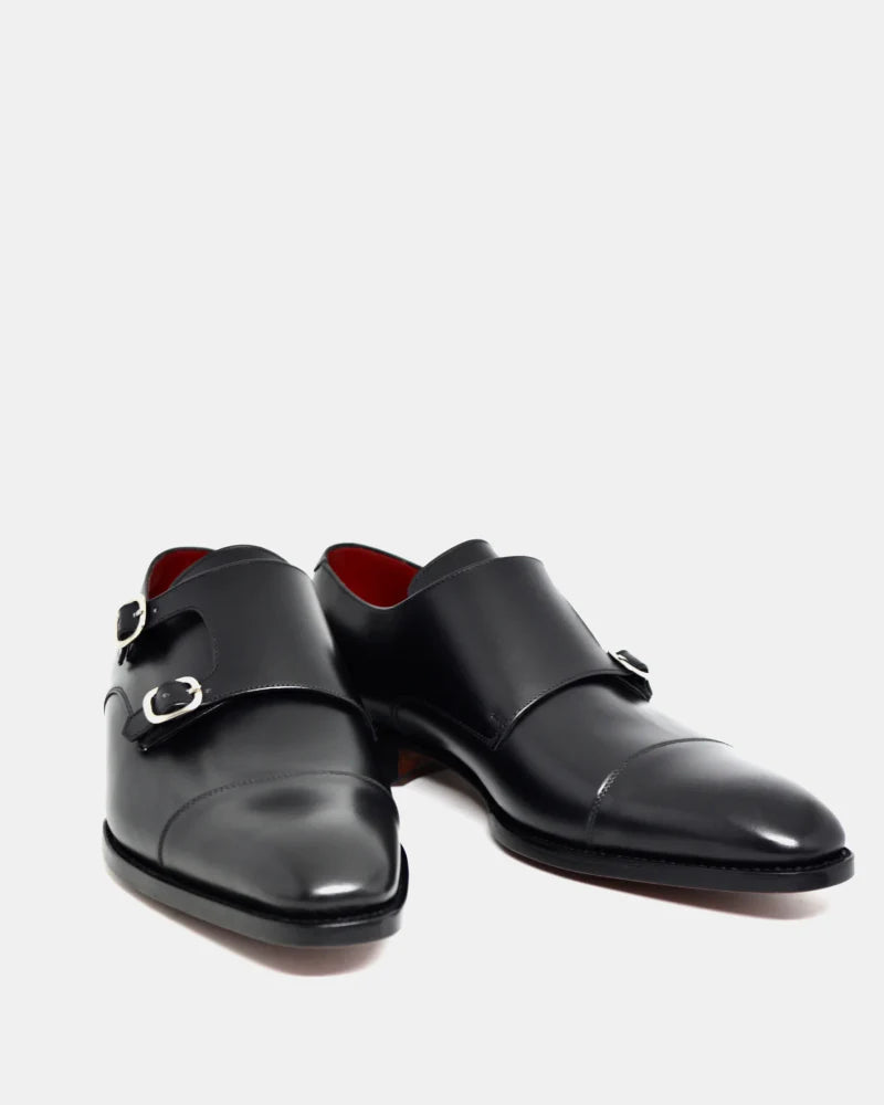 BLACK LEATHER DOUBLE MONKSTRAPS | THE OFFICE WEAR COLLECTION