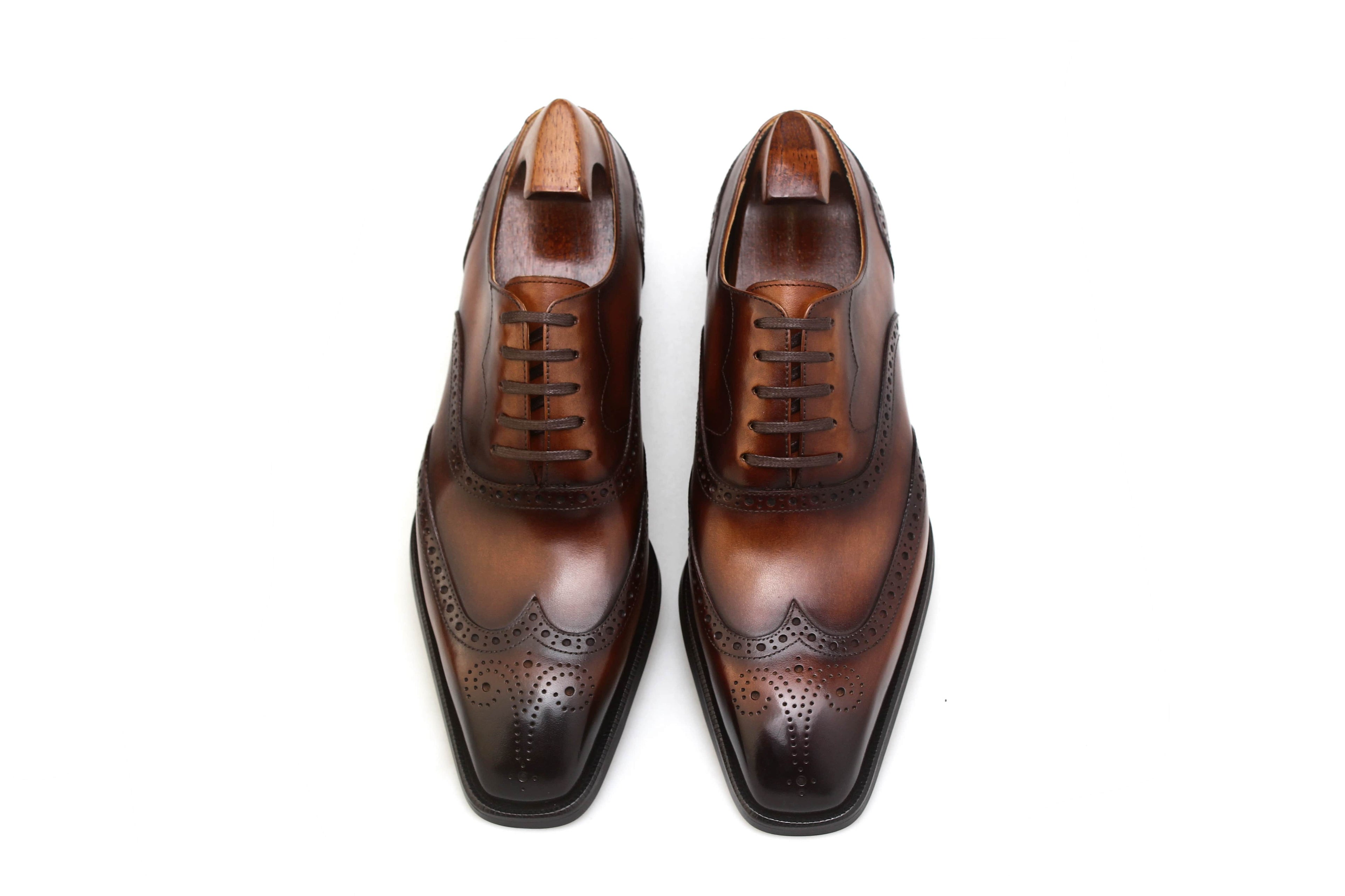 COGNAC BROWN WINGTIP BROGUE OXFORD LACEUPS