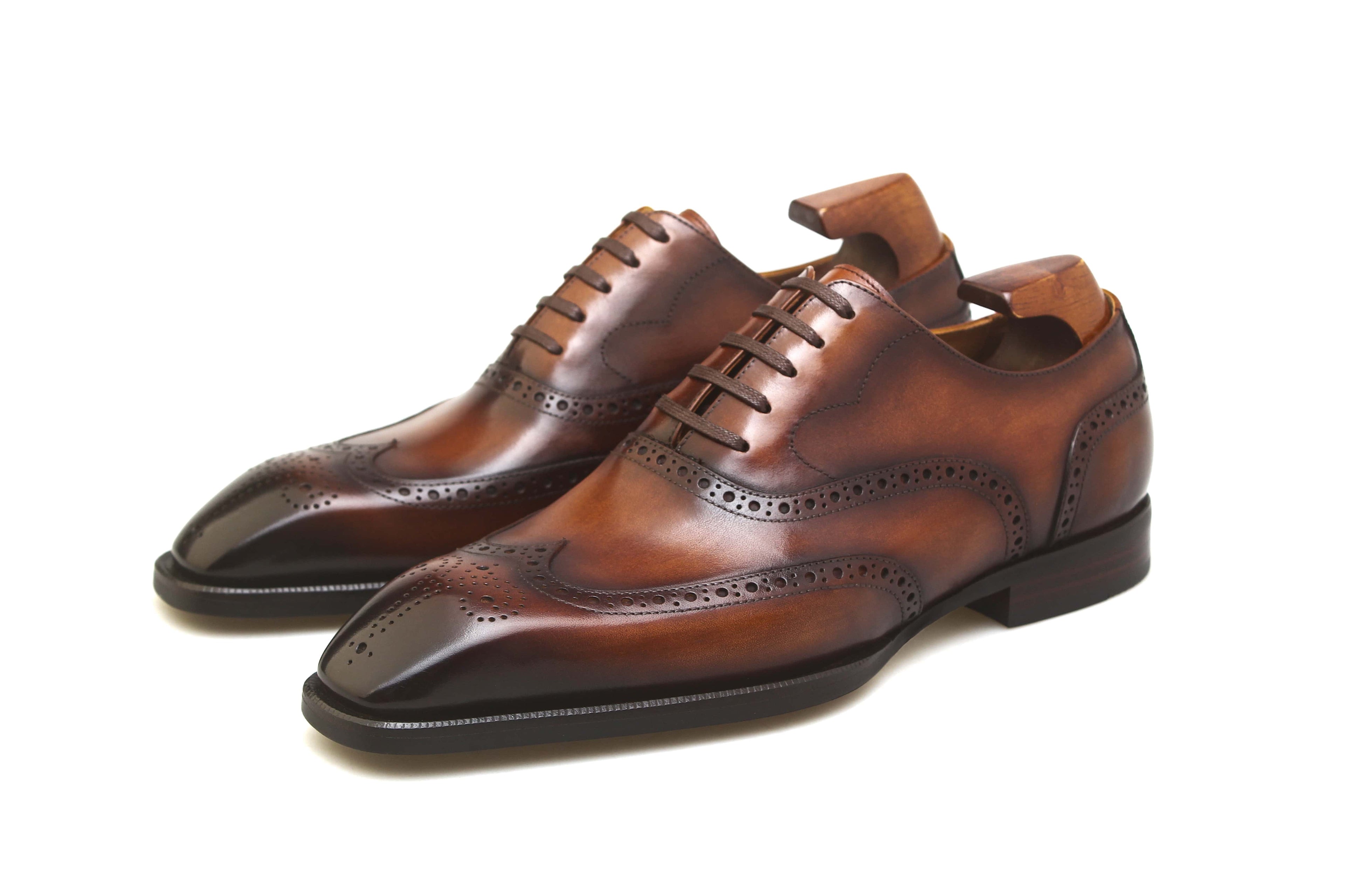COGNAC BROWN WINGTIP BROGUE OXFORD LACEUPS