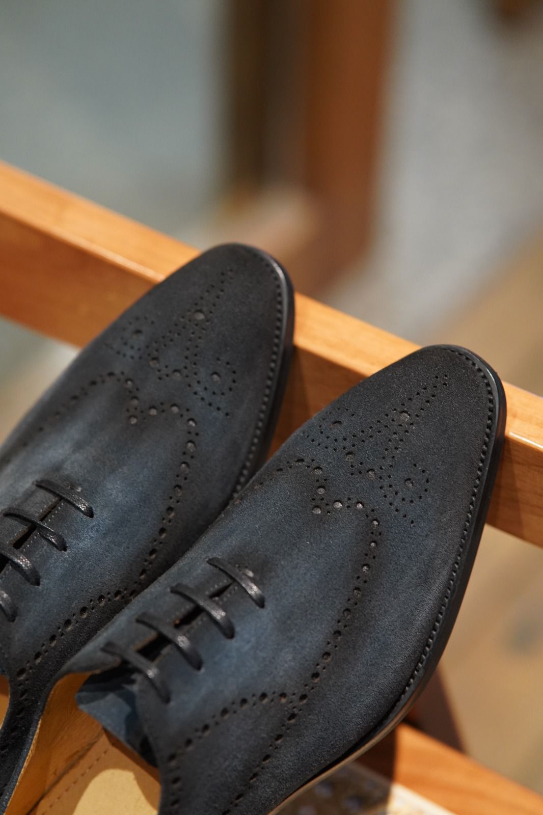 MIDNIGHT NAVY SUEDE WINGTIP BROGUE OXFORDS
