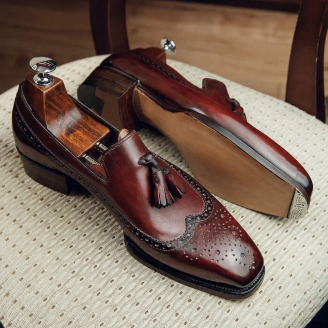 TASSEL LOAFERS BURGUNDY | PATINA FINISH