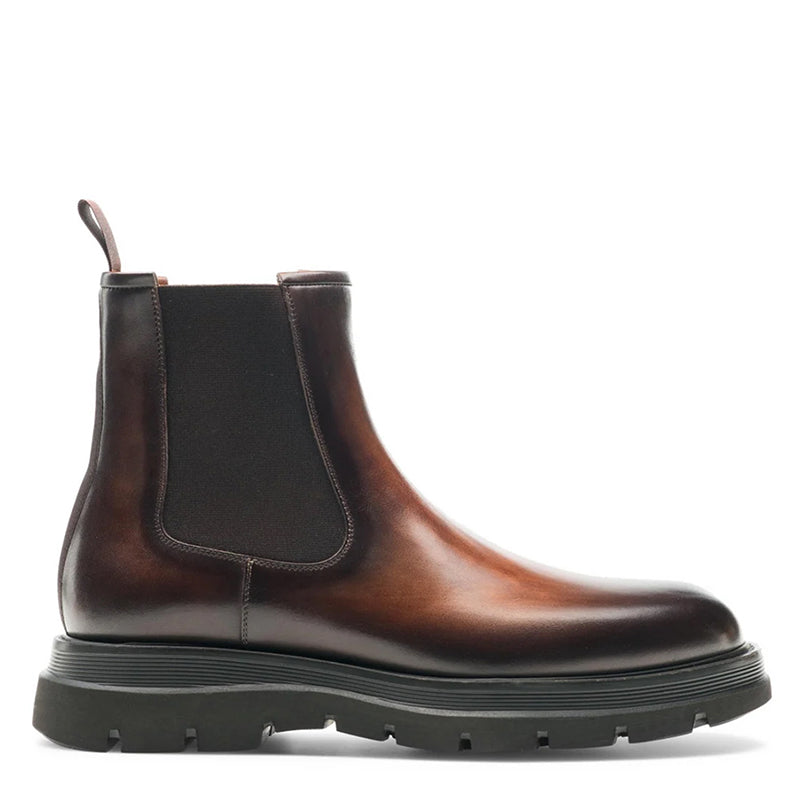 COMFORTABLE | BROWN CHUNKY CHELSEA BOOTS