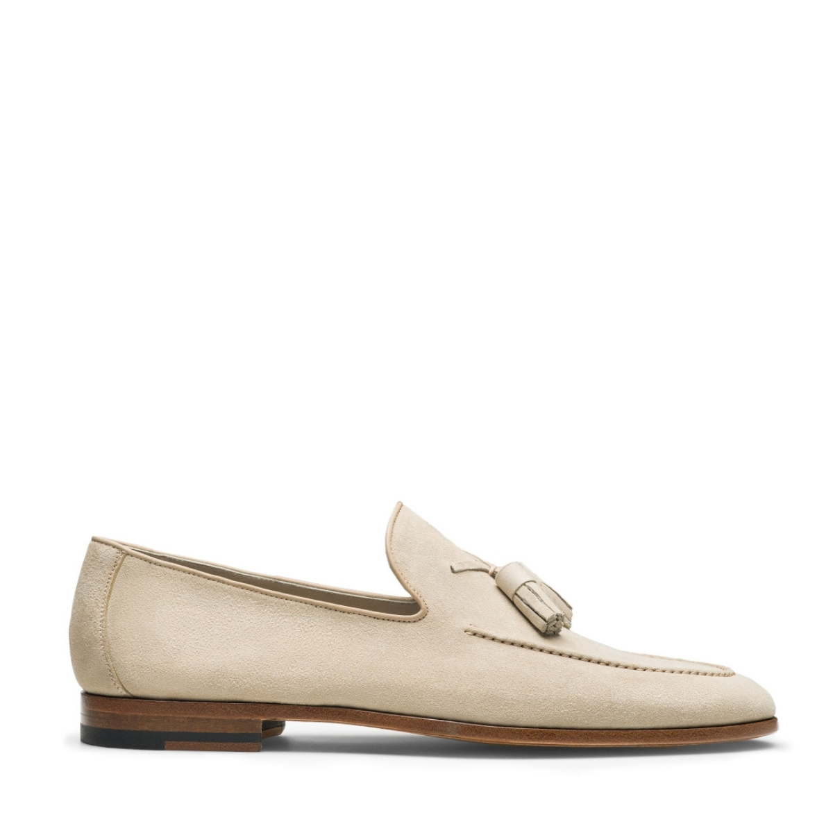 JERRY CREAM SUEDE LOAFERS – Elba Dorata - Main Image