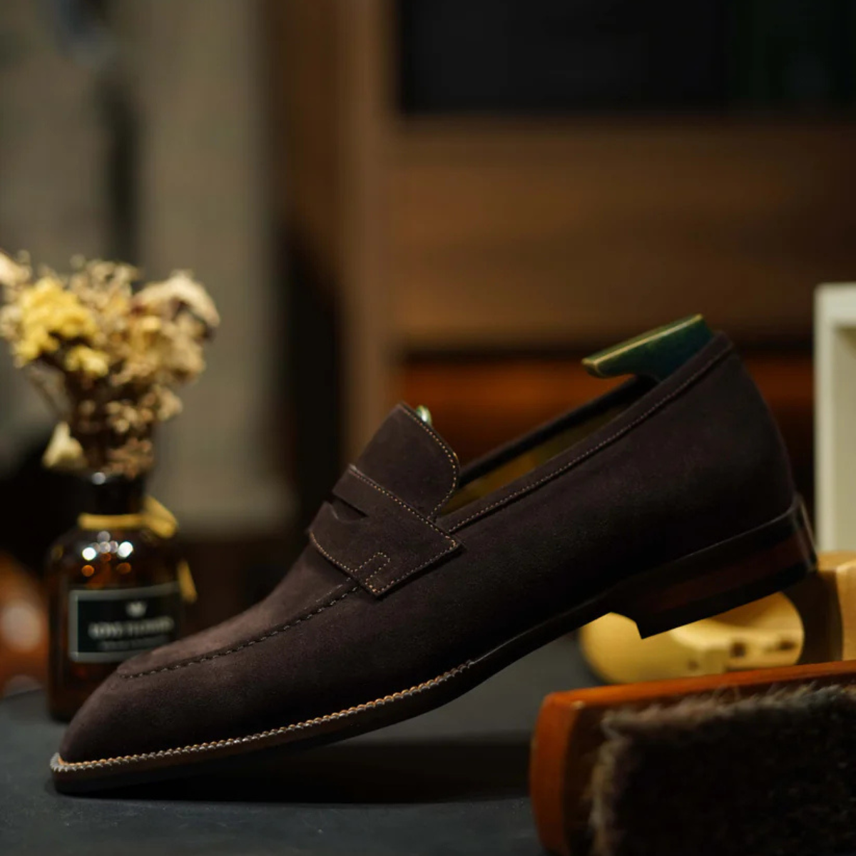 BROWN SUEDE LOAFERS