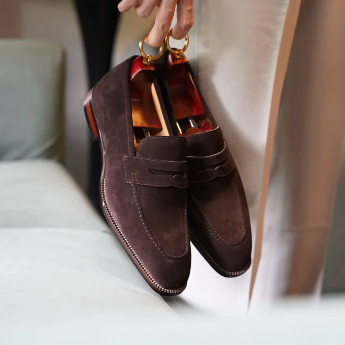 BROWN SUEDE LOAFERS