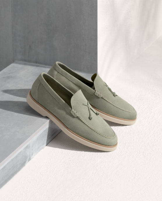 VANICE | LIGHT GREEN TASSEL LOAFERS