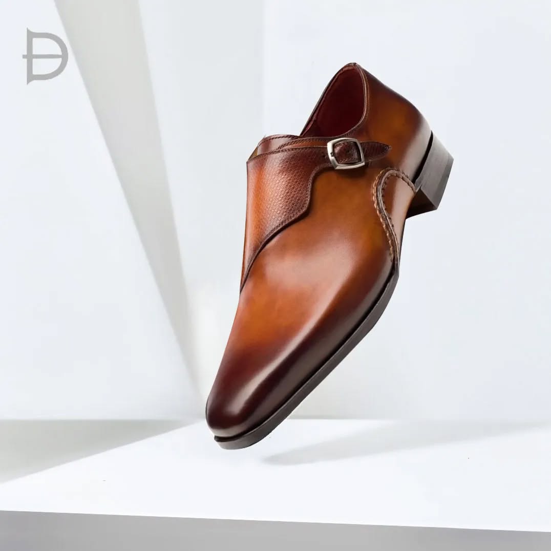 ARTHUR | TAN CURVED SOLE MONKSTRAP
