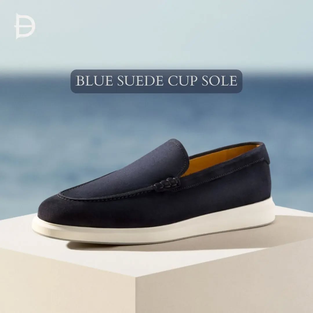 BLUE SUEDE CUP SOLE COMFORTABLE LOAFERS