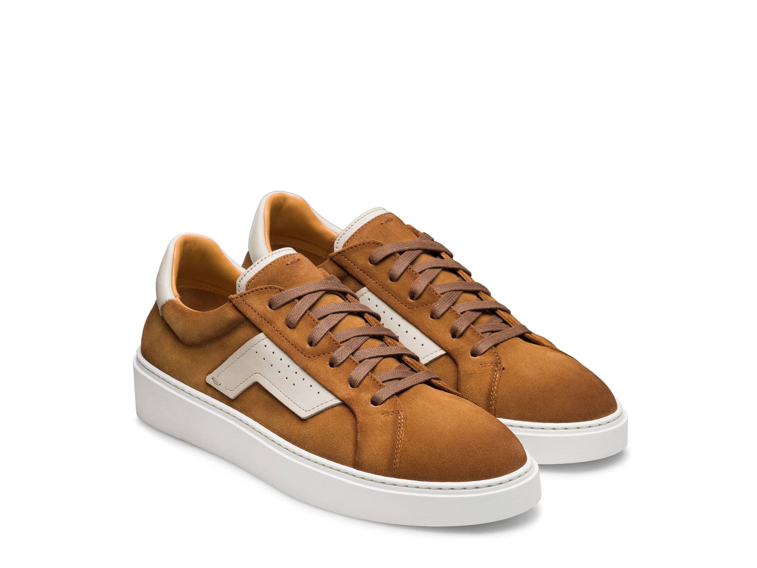 AREZZO-15 - DEEP TAN SUEDE LEATHER SNEAKERS
