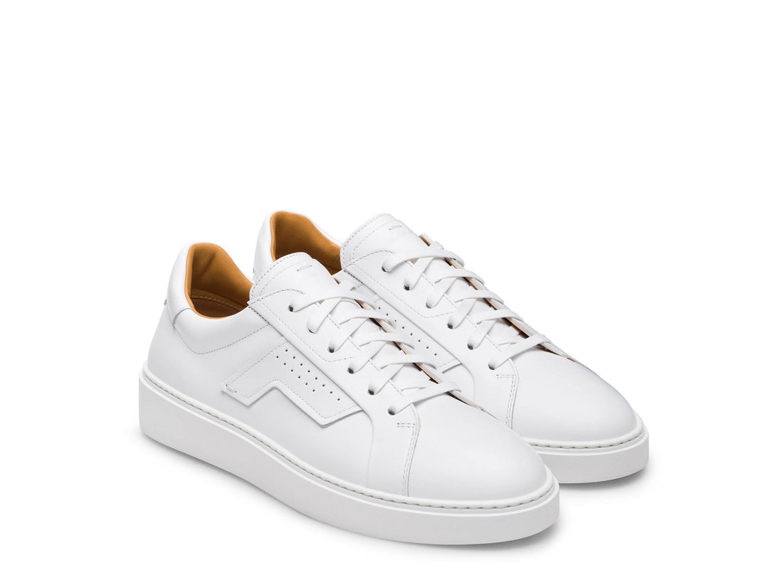 BRESCIA-18 - PURE WHITE LEATHER SNEAKERS