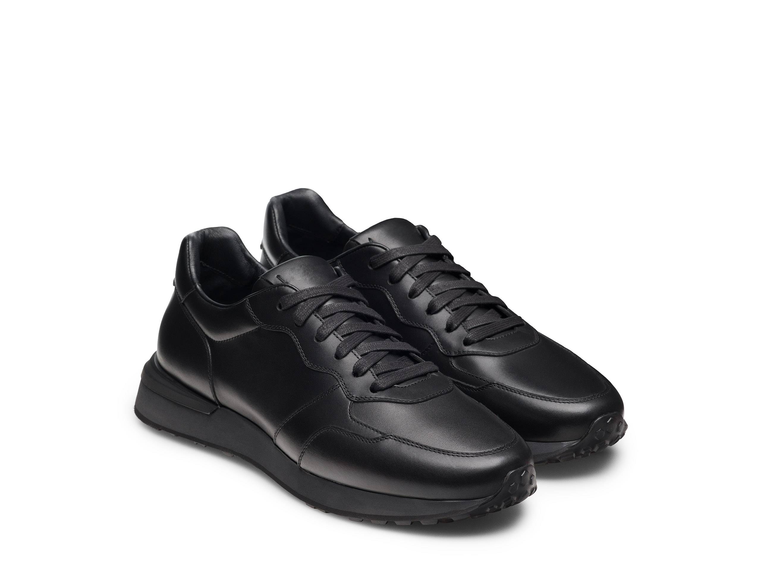 FLUX 350 | BLACK LEATHER SNEAKERS
