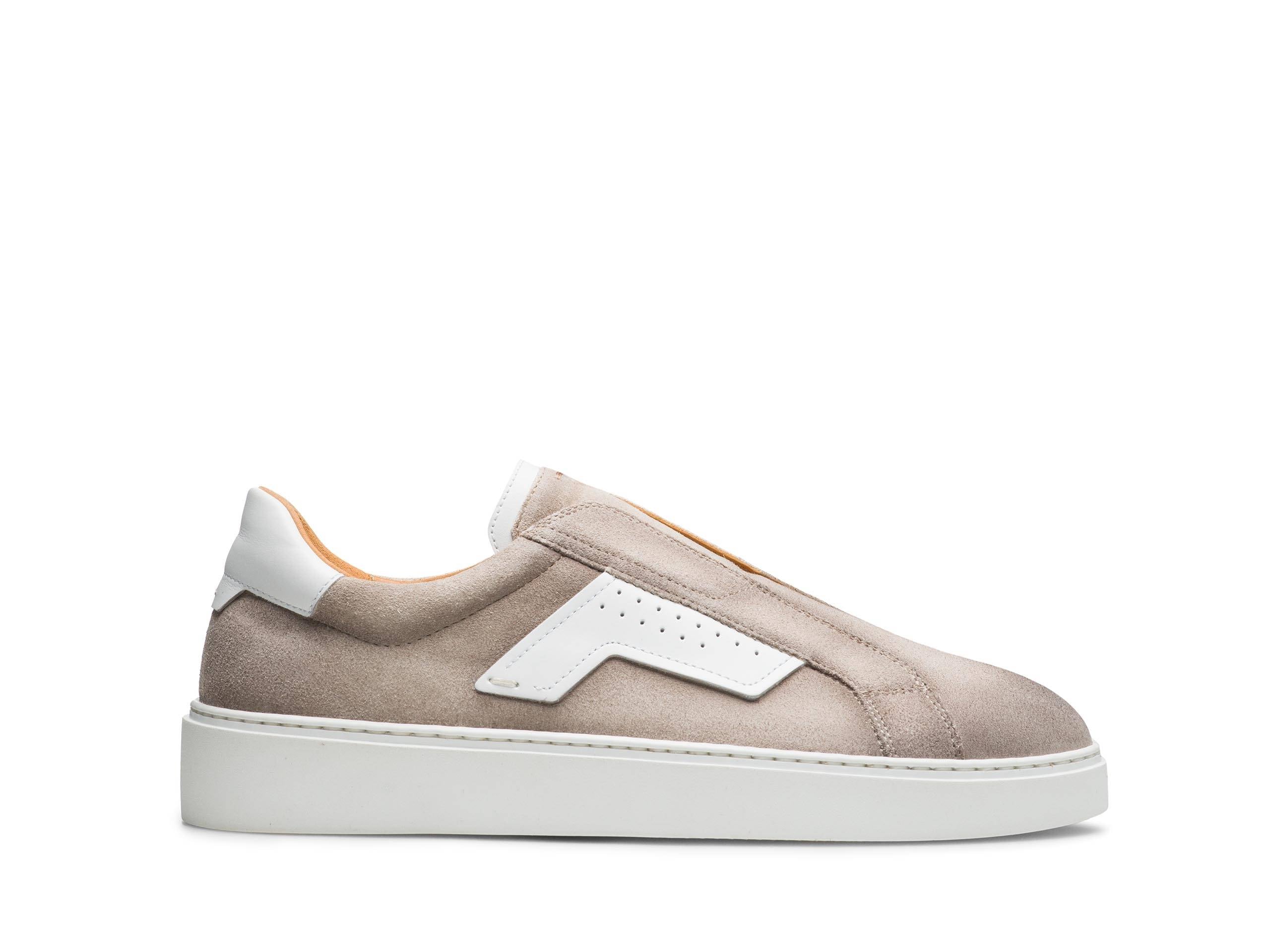 PARMA-13 - GREY LACELESS SUEDE LEATHER SNEAKERS