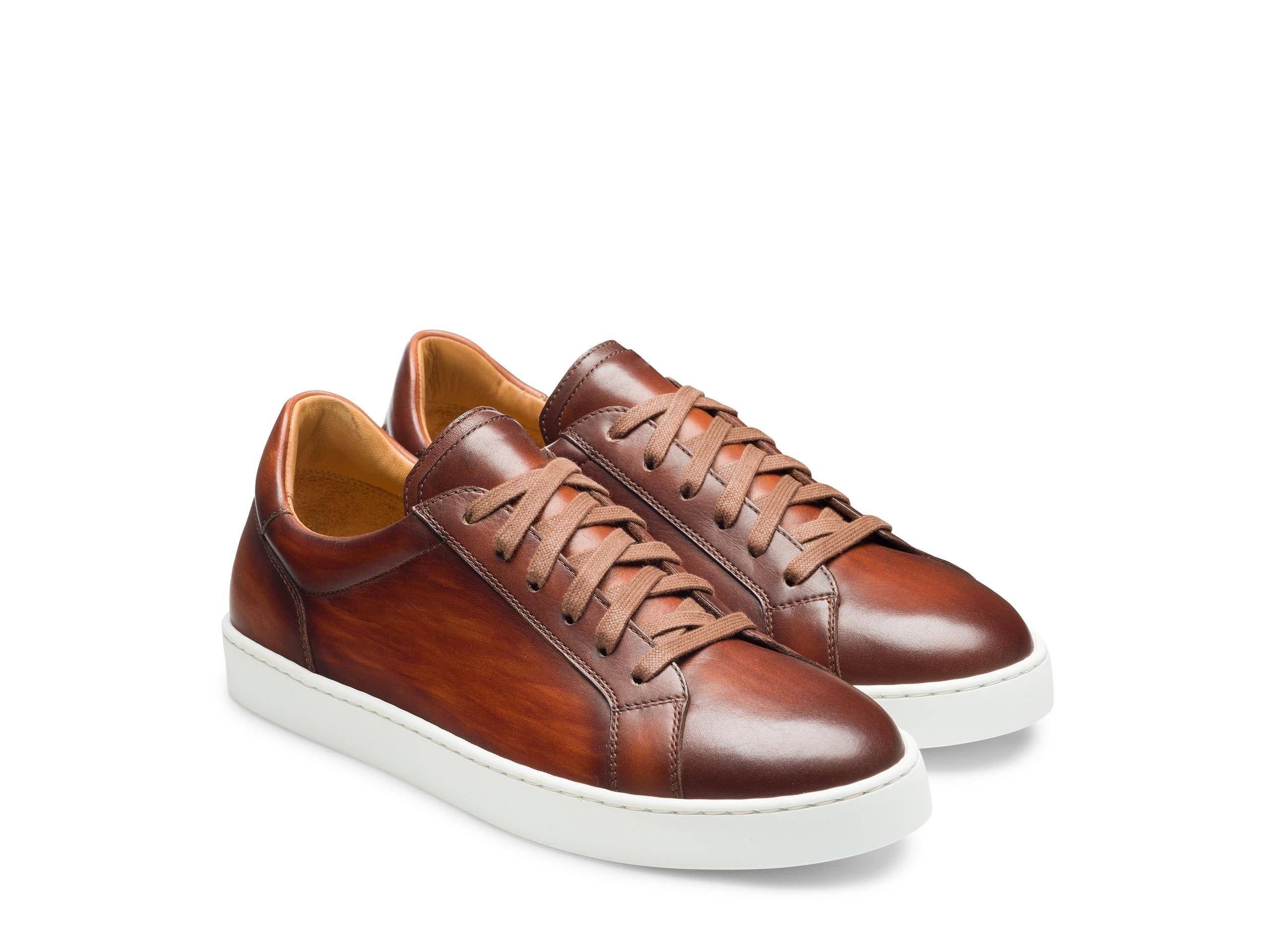 ROMA-02 - DARK TAN LEATHER SNEAKERS