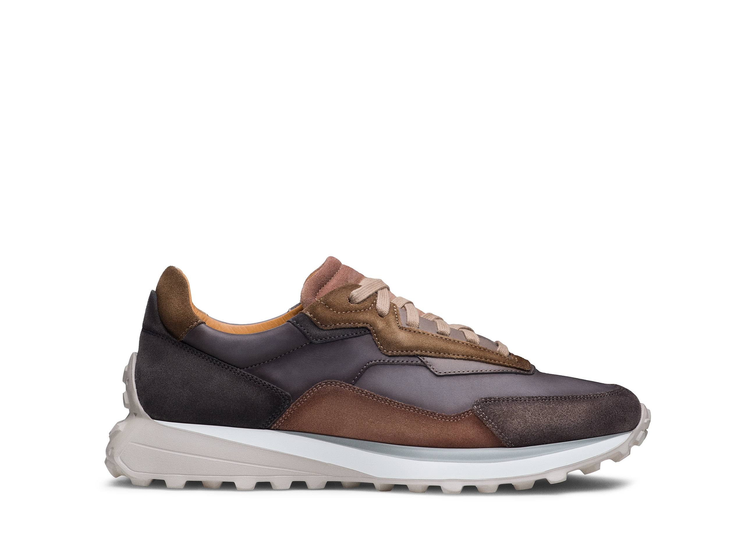 MODENA-LUX - BRWON WITH PURPLE SHADE SUEDE LEATHER SNEAKERS