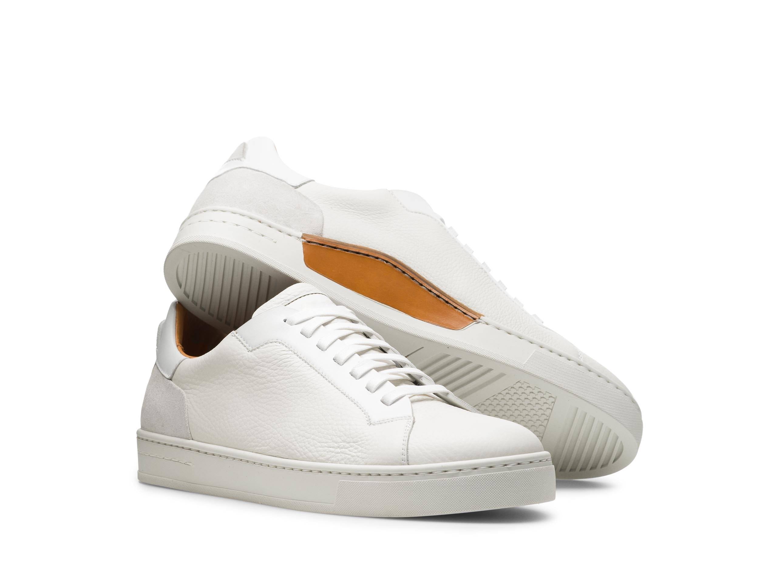 PRIME 101 | WHITE MILLED LEATHER SNEAKERS