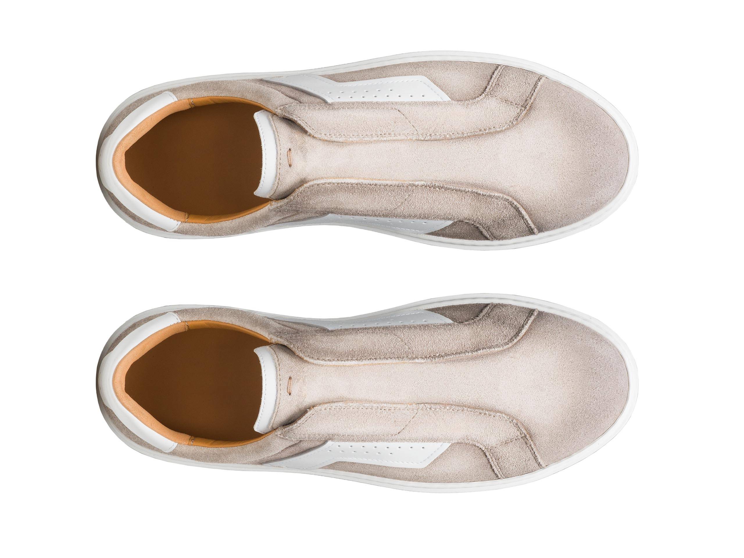 PARMA-13 - GREY LACELESS SUEDE LEATHER SNEAKERS