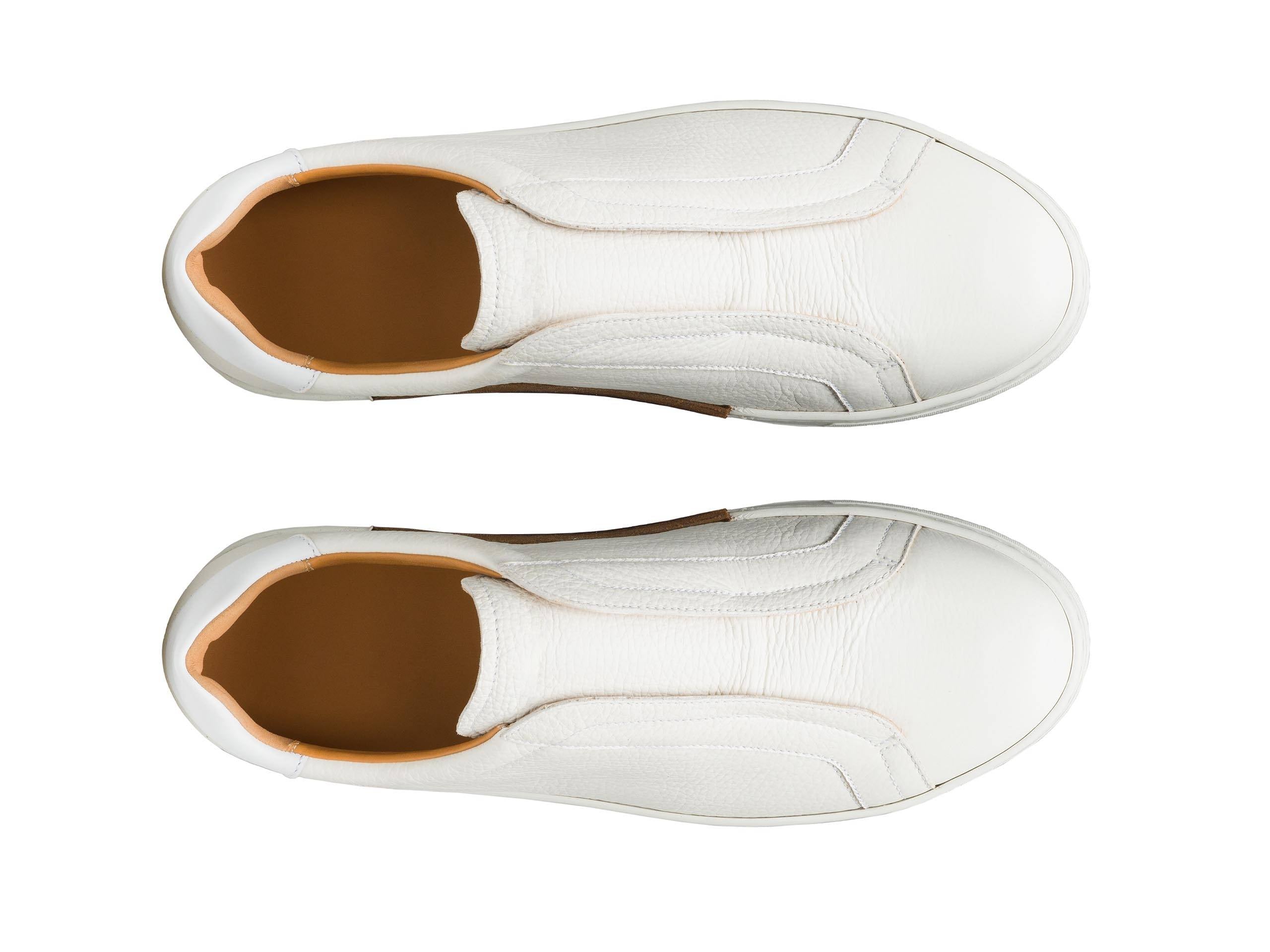 Luxe 88 | WHITE MILLED LEATHER SNEAKER