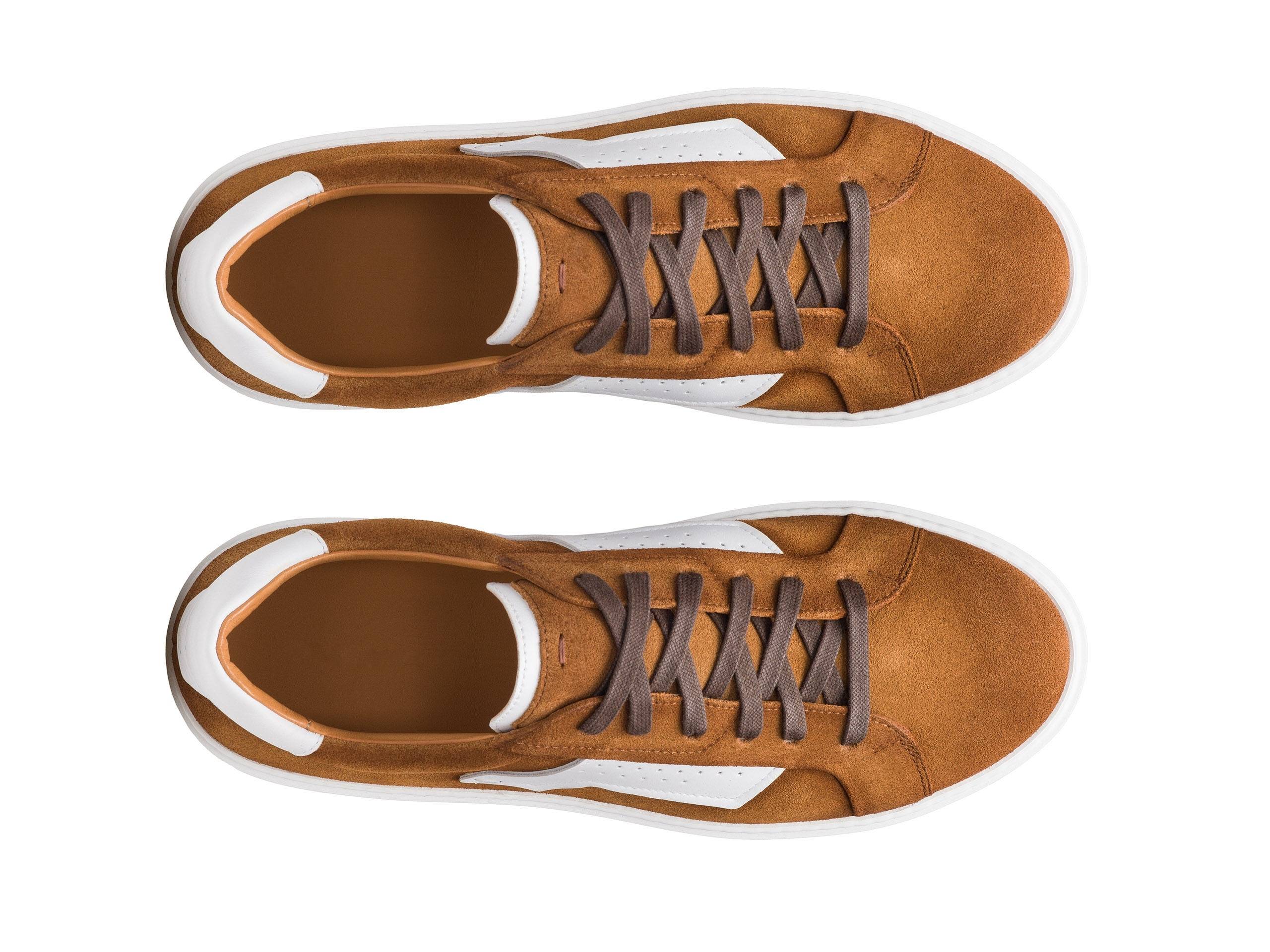 AREZZO-15 - DEEP TAN SUEDE LEATHER SNEAKERS
