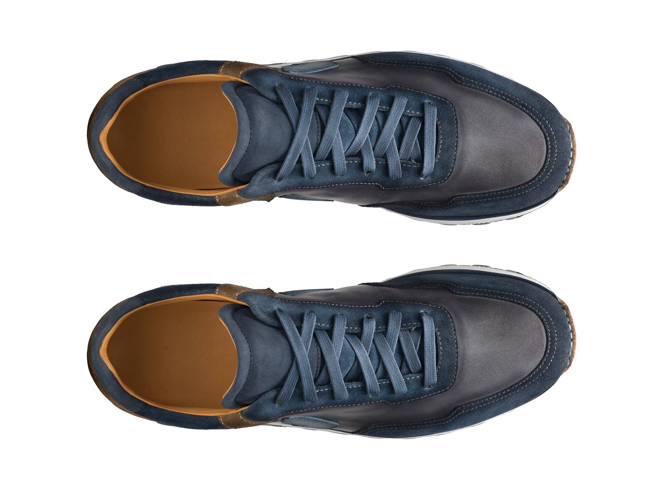 Jason - DEEP BLUE & BROWN SUEDE LEATHER SNEAKERS