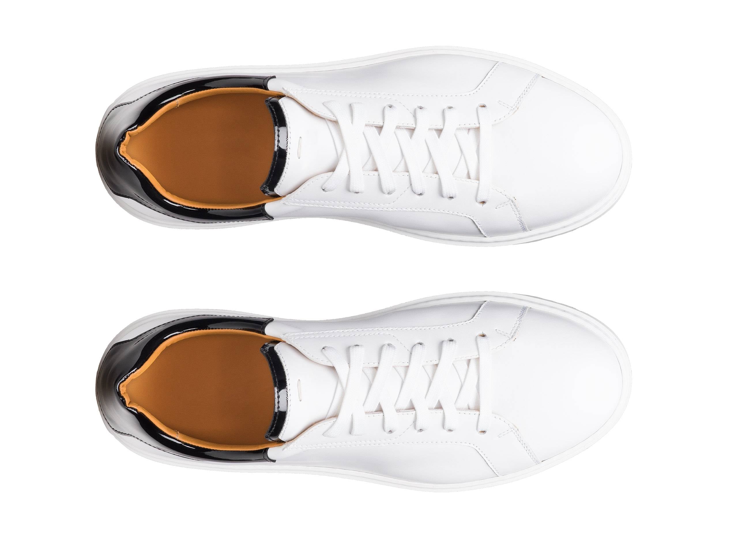 MILANO-999 - WHITE & BLACK LEATHER SNEAKERS