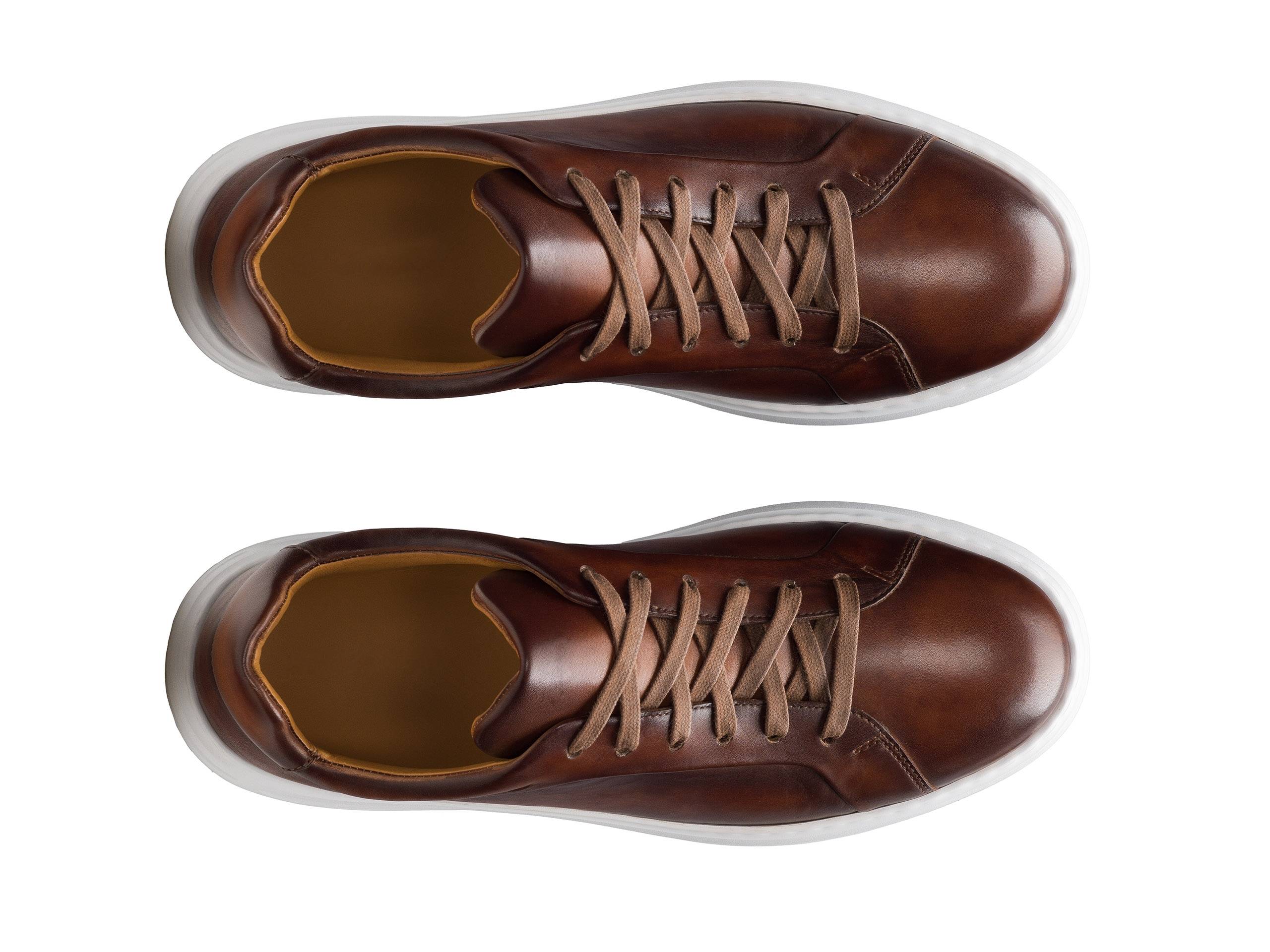 BELLUS-02 - BROWN GLOSY LEATHER SNEAKER