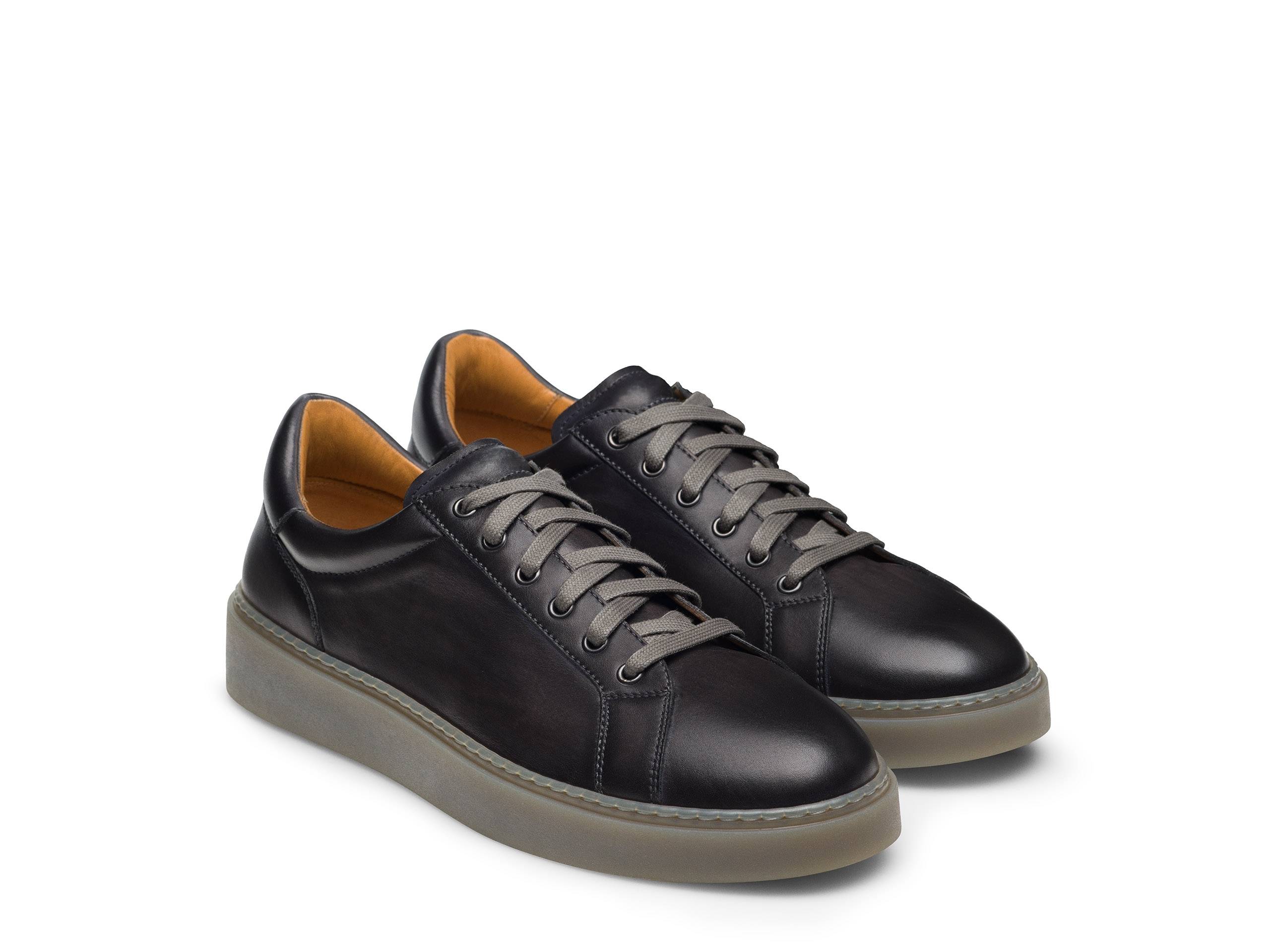 Kevin - DEEP GREY LEATHER SNEAKERS